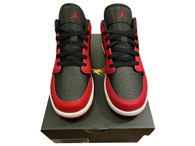 nike, Nike x Jordan Reverse verboten gezüchtet 38.5 Rot Leder  ref.246453