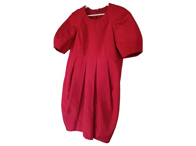 Alexander McQueen Seidenkleid Fuchsia Pink