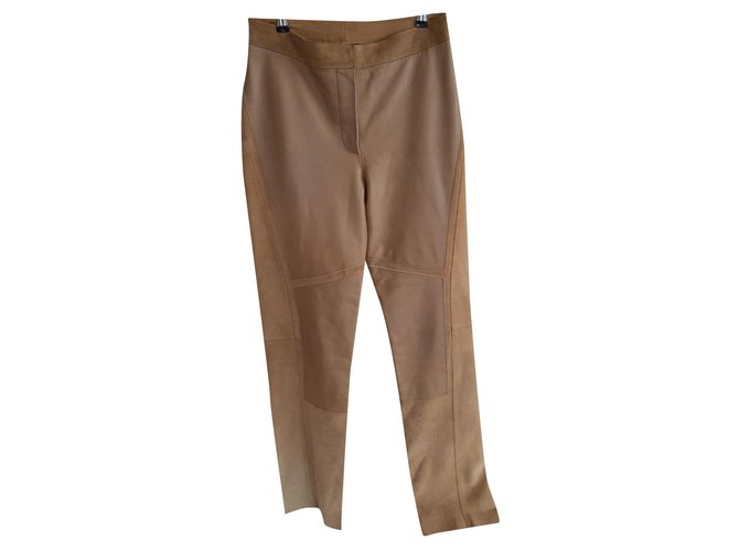 Dkny Pants, leggings Brown Leather  ref.246470