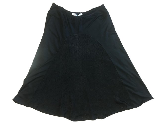 Dior Skirts Black Cotton  ref.246571