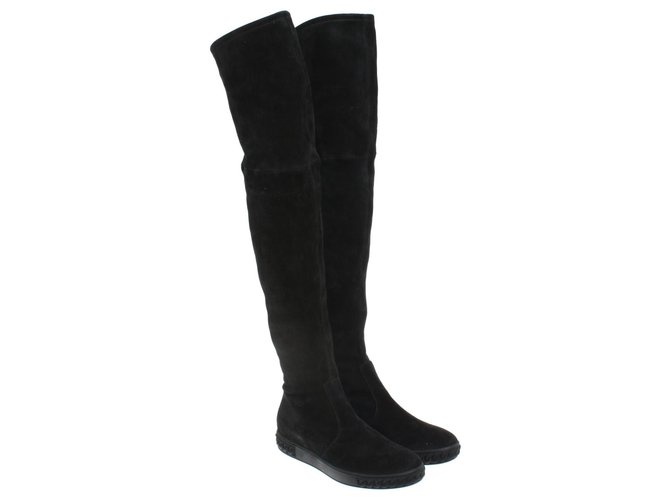 CASADEI thigh high boots black suede P 39 New condition  ref.246585