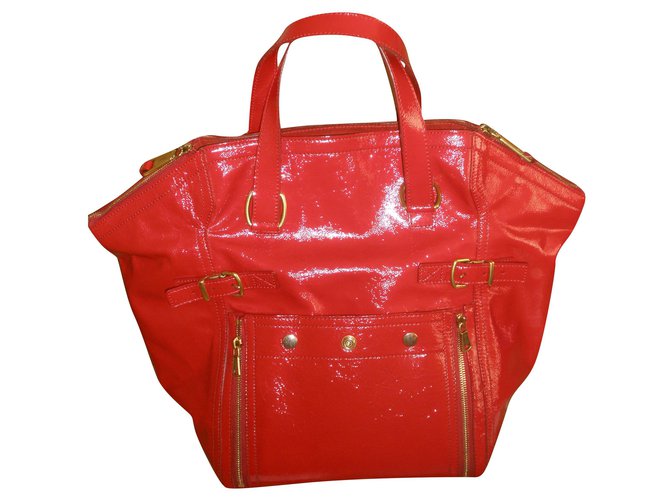 Downtown Yves Saint Laurent Handbags Red Patent leather  ref.246586