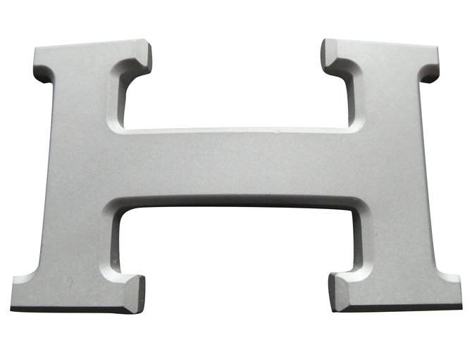 boucle de ceinture hermès 5382 en acier PVD mat 32mm Argenté  ref.246640