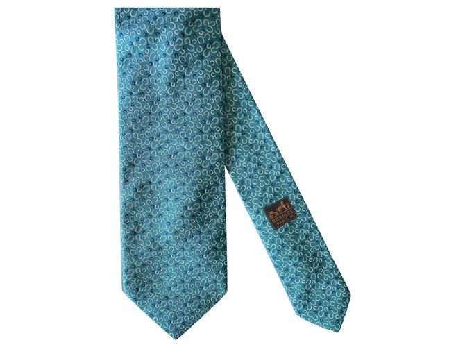 Hermès Cravatte Verde chiaro Seta  ref.246659
