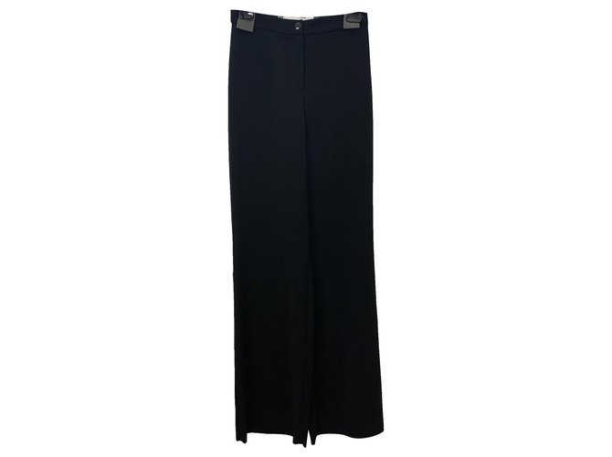 Chanel Pantalones, polainas Negro Poliéster  ref.246698