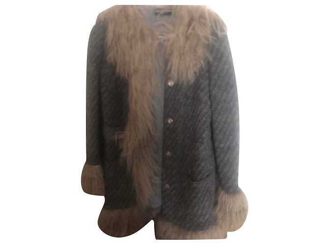 Dolce & Gabbana Strickjacke Grau Wolle