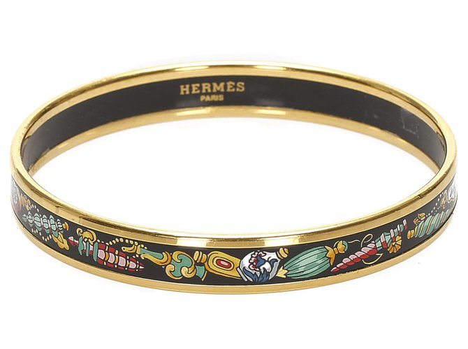Hermès Hermes Multi Cloisonne Armreif Mehrfarben Golden Metall  ref.246908