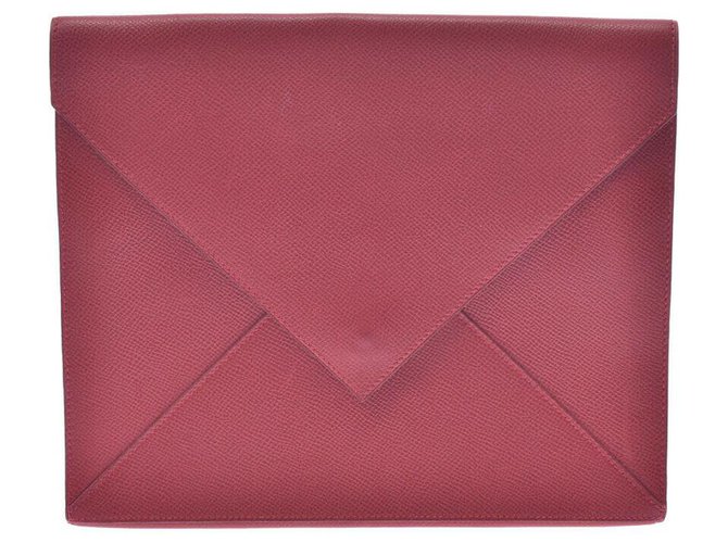 Bolso de mano Hermès Roja Cuero  ref.246984