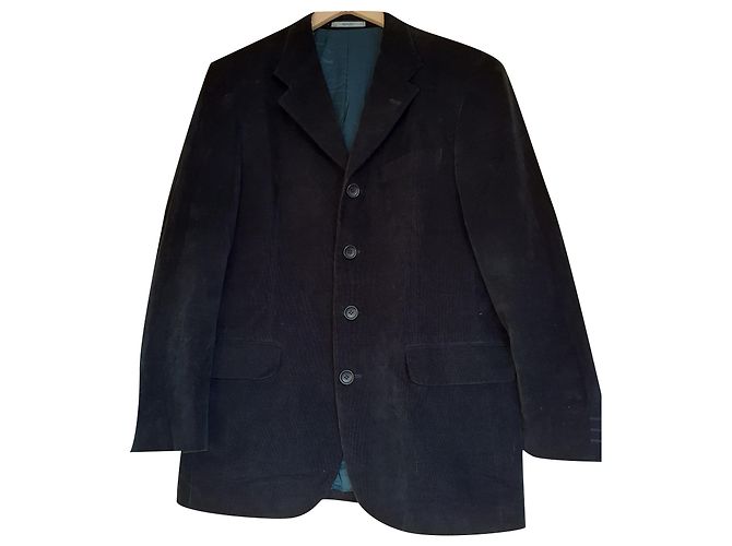 Kenzo Giacca Blazer in Velluto di Cotone Blu Navy