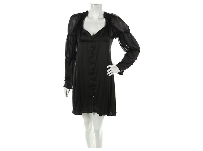 Autre Marque For Love and Lemons Schwarzes Kleid Polyester Größe L
