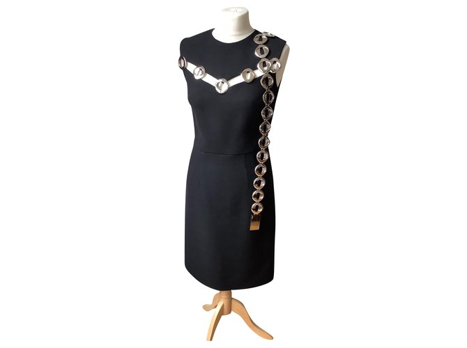 Christian Dior Dresses Black Wool  ref.247094