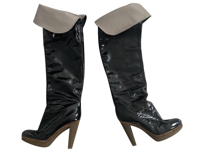 Sergio Rossi Boots Black Patent leather  ref.247109