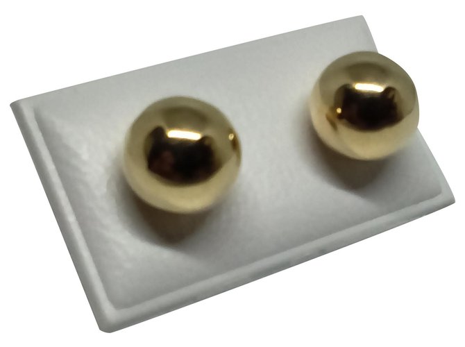 Autre Marque Boucles d'oreilles Boule de 8 mm de diamètre en Or 18k 750/1000 Or jaune Bijouterie dorée  ref.247114
