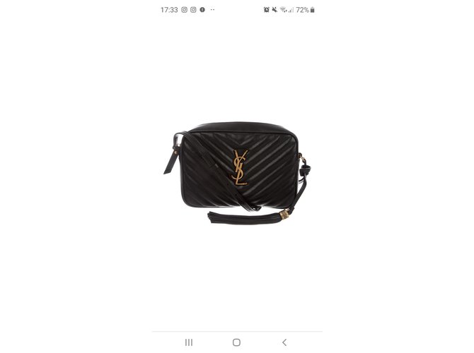 Joli Black Leather Quilted Camera Bag