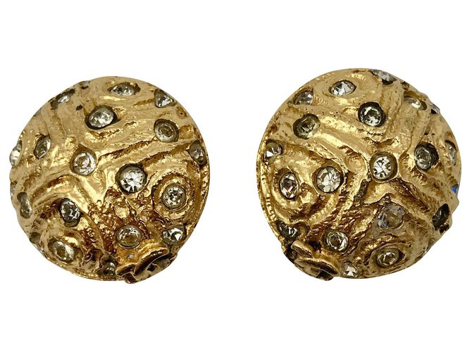 Chanel Vintage Horse Swing Earrings Riding Oval Round Coco Gold - 2 Pieces  in 2023