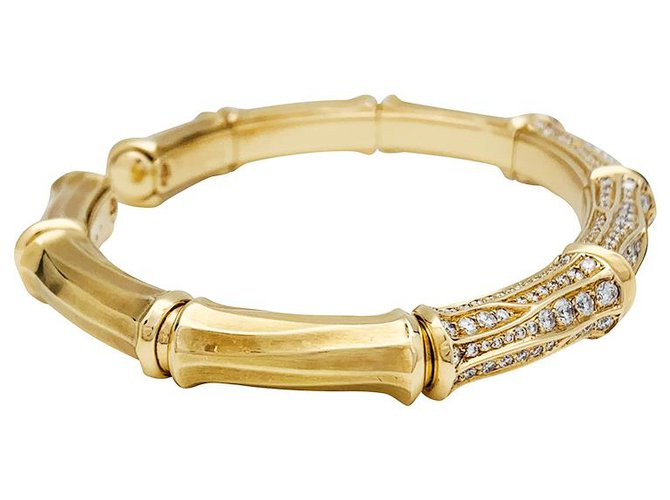 Cartier-Armband, "Bamboo", gelbes Gold, Diamanten.  ref.247305
