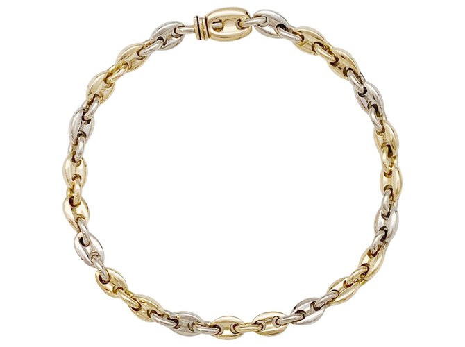 Bracciale Cartier 3 ori, chicco di caffè a rete. Oro bianco Oro giallo Oro rosa  ref.247306