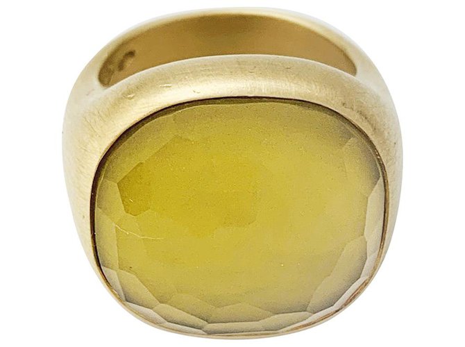 Anel Pomellato "Cipria" em ouro amarelo e quartzo limão.  ref.247307