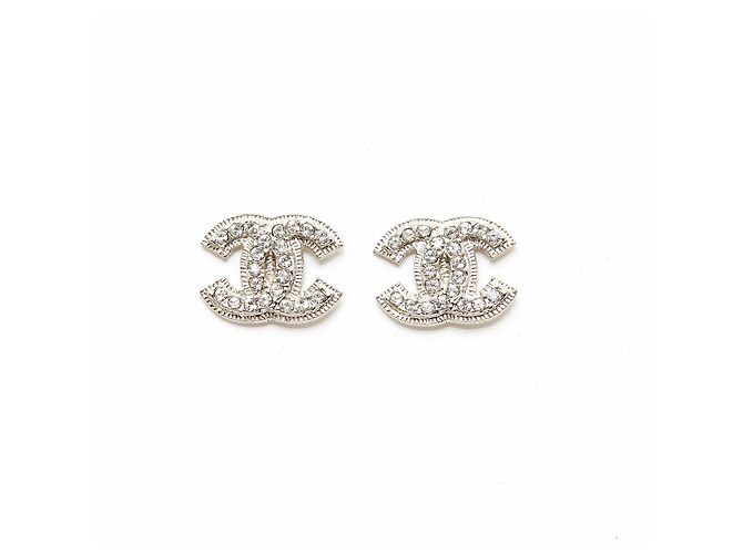 Chanel SILVER CC STRASS BORCHIA M Argento