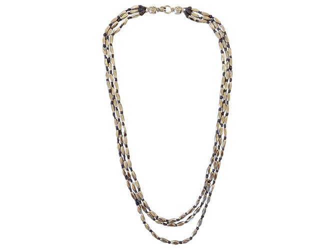 Chanel Colares longos Prata Metal  ref.247393
