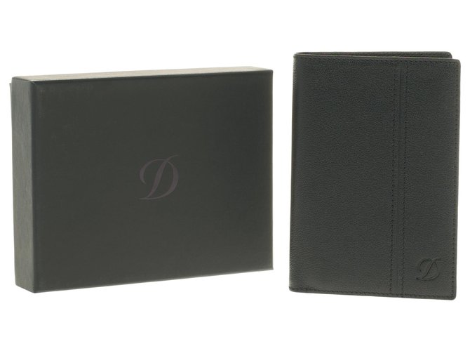 St Dupont Brieftaschen- / Kartenhalter S..T. DUPONT aus schwarzem Leder in sehr gutem Zustand  ref.247551