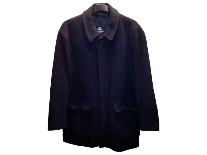burberry london 90's Single Breasted Wool & Cashmere Coat Removable Nova Check Lining Black  ref.247585