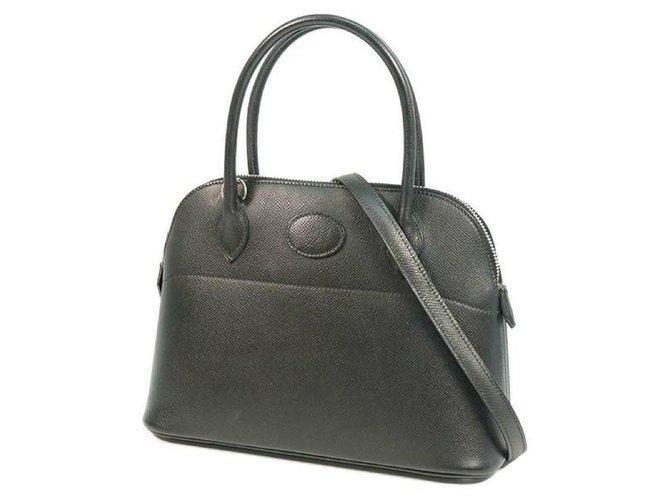 Hermès Hermes Boledo27 Damenhandtasche schwarz x silber Hardware  ref.247635