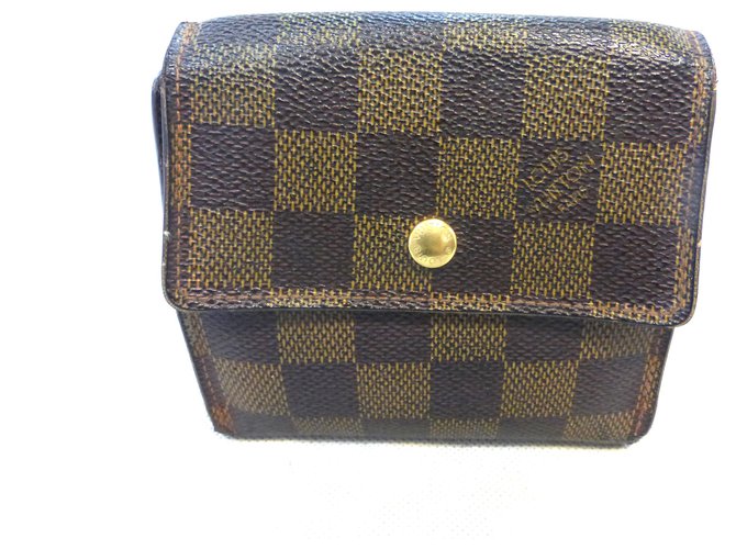 Louis Vuitton ELISE DAMIER EBENE Brown Leather  ref.247638