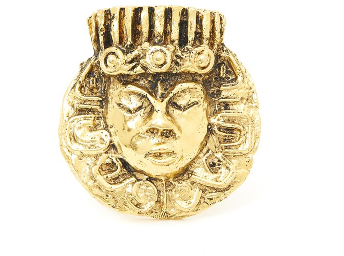 Chanel GOLDEN INCA BY GRIPOIX Dourado Metal  ref.247639