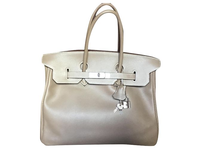 Hermès Bolsa Hermes Birkin 35 cor taupe Bege