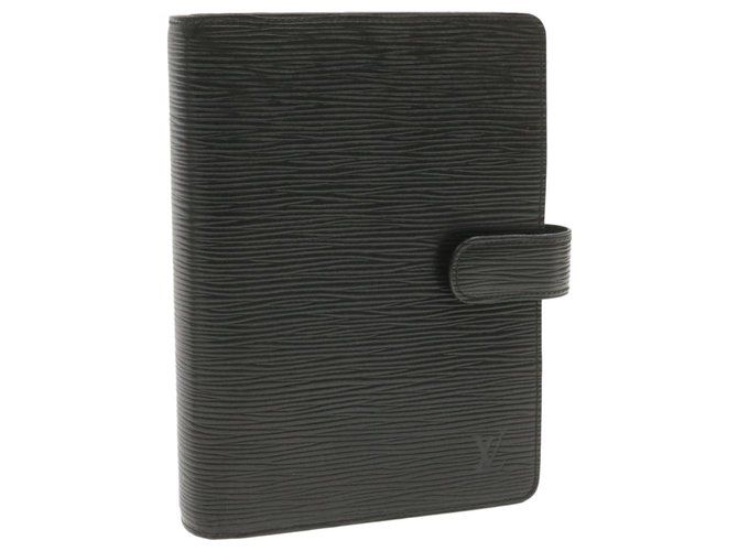 Louis Vuitton Agenda Cover Black Leather  ref.247929