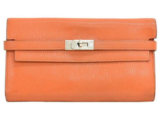 Hermès Hermes Kelly Orange Leder  ref.248060