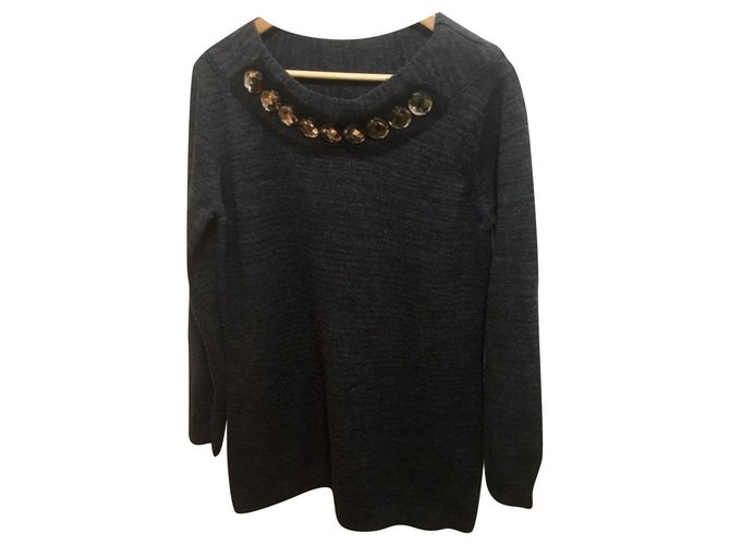 Vera Wang Knitted sweater dress Grey Polyamide Acrylic  ref.248094