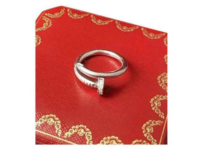 Cartier Juste un Clou ring in white gold and diamonds Silvery  ref.248152