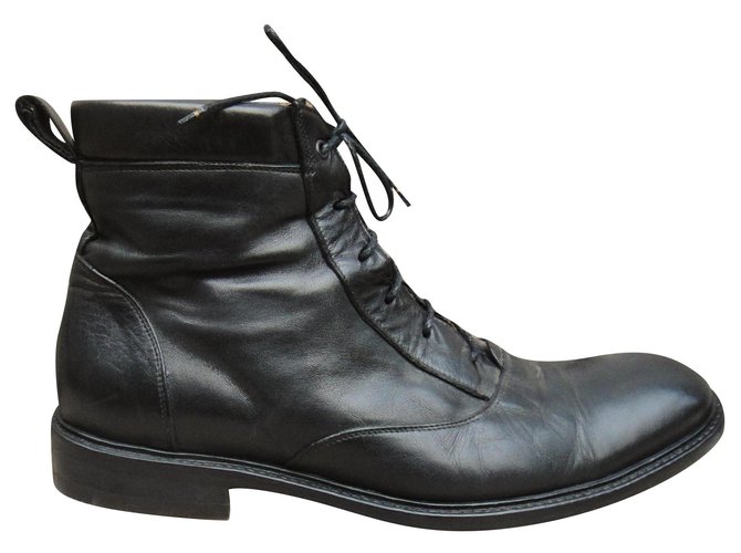 Anthology Paris p ankle boots 40,5 Black Leather  ref.248159