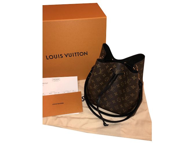 Borsa a secchiello Louis Vuitton NéoNoé marrone scuro pelle