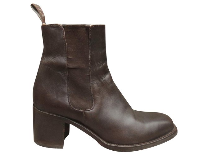 Free Lance boots size 38,5 Dark brown Leather  ref.248419