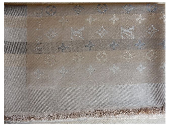 Louis Vuitton Sciarpe di seta Beige