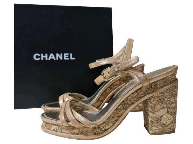 Chanel on sale cork sandals