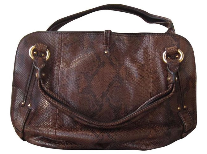 Céline Handbags Chocolate Python  ref.248528
