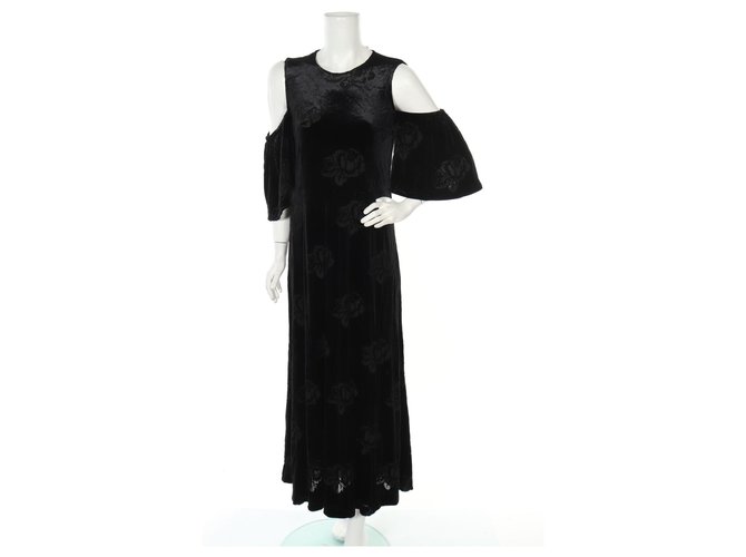 Ganni Dresses Black Velvet  ref.248533