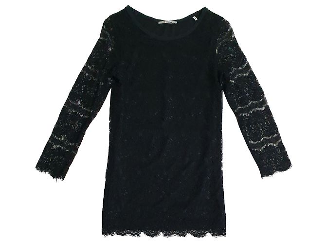 Autre Marque Blusa de renda preta Rich & Royal Preto