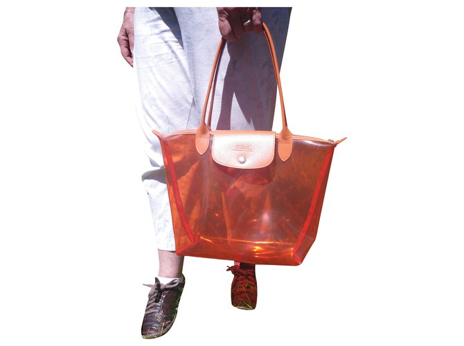 Pliage Longchamp falten Orange Kunststoff  ref.248548