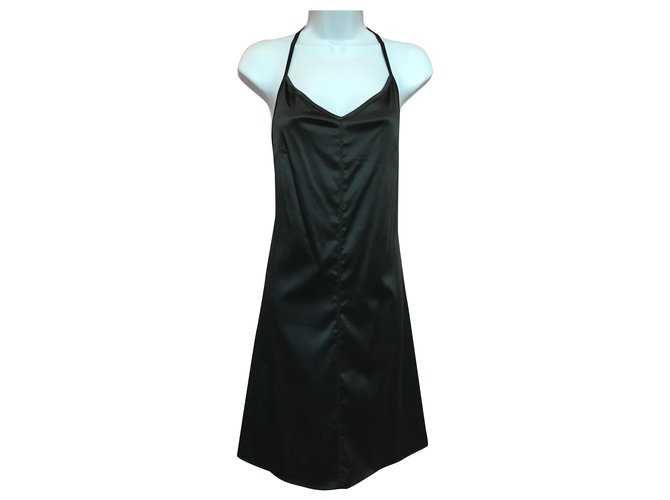 Jean Paul Gaultier Jean-Paul Gaultier black slip-inspired dress Polyester  ref.248615