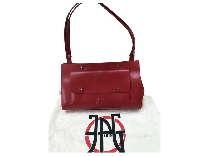 Bolsa vintage Jean Paul Gaultier em couro vermelho brilhante  ref.248620