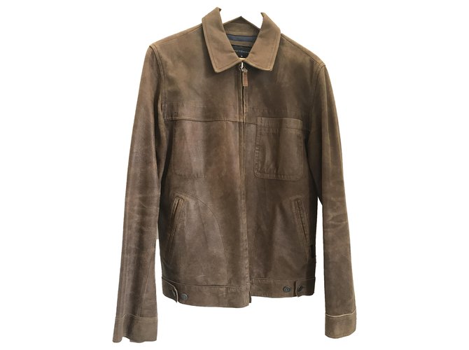 Autre Marque Chevignon brown leather jacket Lambskin  ref.248652