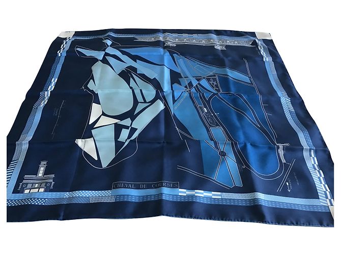 Hermès Cavallo da corsa Blu Blu navy Seta