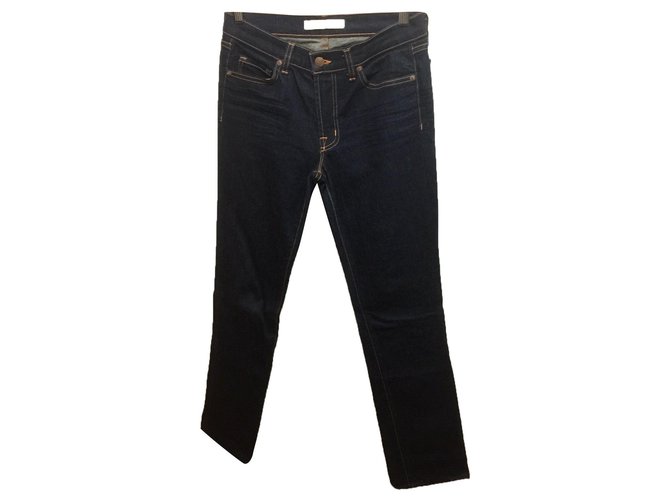 J Brand Skinny high rise Bardot jeans Dark blue Cotton Elastane Denim  ref.248682
