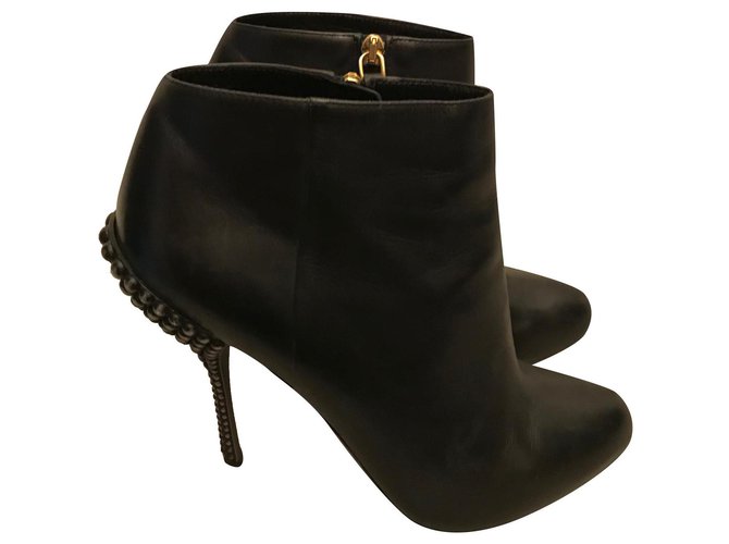 Sergio Rossi Low black boots Leather  ref.248700