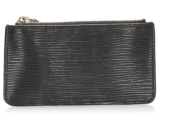 Louis Vuitton Black Epi Pochette Cles Preto Couro  ref.248731